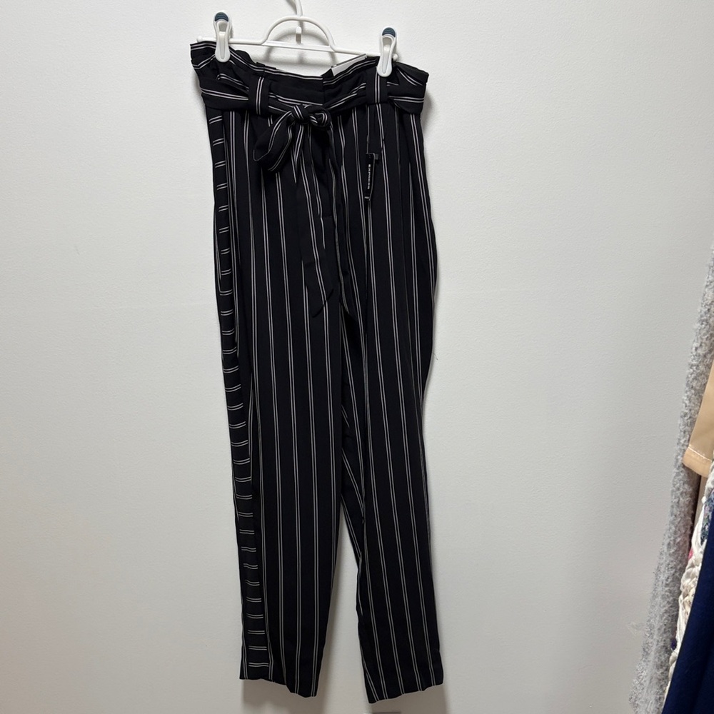 Express Black and White Striped Trousers